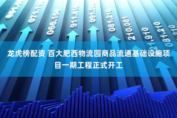 龙虎榜配资 百大肥西物流园商品流通基础设施项目一期工程正式开工