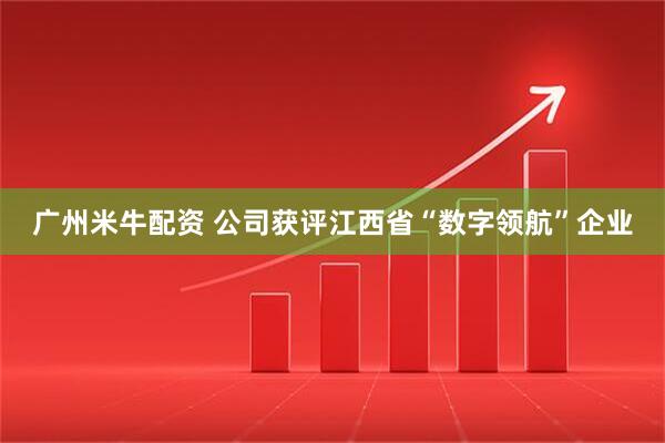 广州米牛配资 公司获评江西省“数字领航”企业